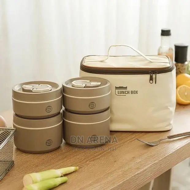 Boîte à lunch isotherme à quatre compartiments avec sac isotherme portable - ensemble de conservation des aliments chauds ou froids (Copie) (Copie)